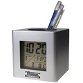 Pen Holder Cup W/ Calendar Alarm Clock